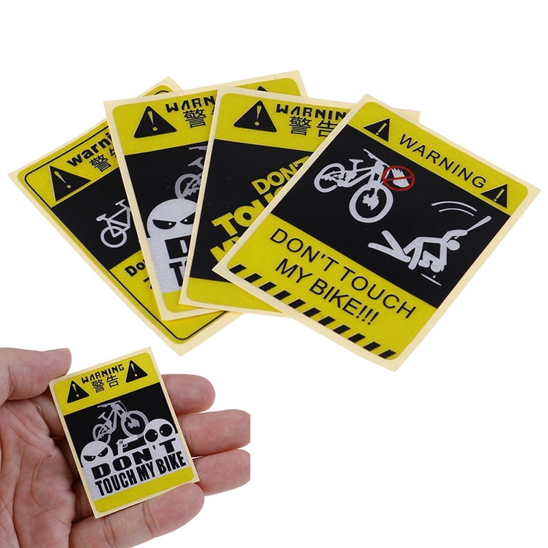 Funny Warning Sticker Decal – “Choose Life, Don’t Touch My Bike” – 2 Pack, 1.5” X 4”, Glossy White 4 thumbnail image