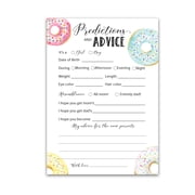 DONUT Prediction and Advice Cards - Pack of 25 - Doughnut Baby Shower Games, Pink Blue Game, New Parents, Mom & Dad to be, Mommy & Daddy Message, Couples Coed Shower Activity Keepsake Book G850-PDAV