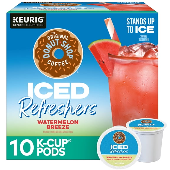 The Original Donut Shop, Iced Refreshers Watermelon Breeze Flavor K-Cup Pods, 10 Count
