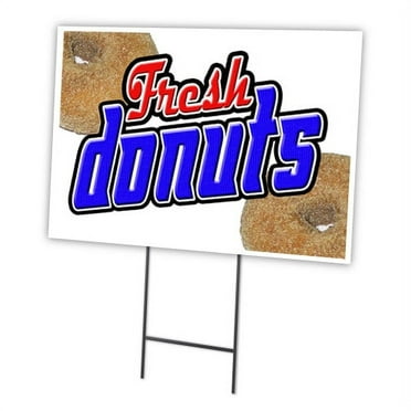 DONUTS 18"x24" Yard Sign & Stake | Advertise Your Business | Stake Included Image On Front Only | Made in The USA