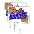 thumbnail image 1 of DONUTS 2 Pack Of 12" x 16" Yard Sign & Stake | Advertise Your Business | Stake Included Image On Front Only | Made in The USA, 1 of 3