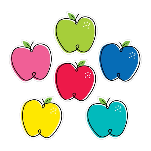 Creative Teaching Press Core Dcor Doodle Apples 6" Designer Cut-Outs, Pack of 36