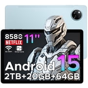 DOOGEE 11 inch Android Tablet with Gemini AI, 20GB+64GB/2TB, 8580mAh, Octa Core, Bluetooth 5.0, Face ID, 5G WiFi, FM, Widevine L1, GPS, Blue