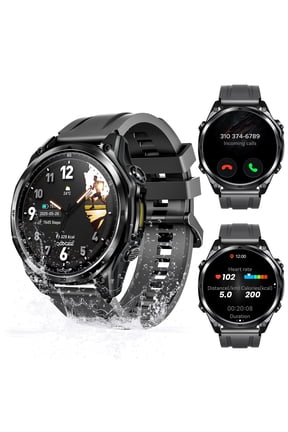 Smart Watch for Men, 1.43''AMOLED Smart Watch for Android/Ios, Answer/Make Calls,170+ Sports Modes, 3ATM Waterproof Fitness Tracker, for Gift