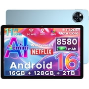 DOOGEE Android 16 Tablet with Gemini AI,11 Inch FHD,8580mAh Battery,16GB RAM+128GB ROM/2TB TF,Octa-Core Processor,2.4G+5G Wifi/Widevine L1/Face ID/Otg