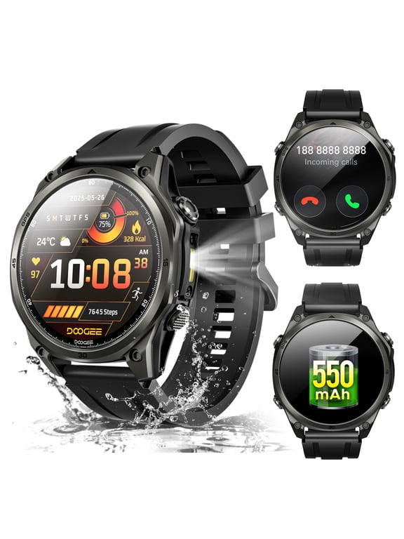 Anywise W1 Smart Watch for Men,1.43" Smart Watches for Android and iPhone, 5ATM Dual-Band GPS Fitness Tracker, 170+ Sports Modes, Answer/Make Calls/Led Flashlight/Compass/2 Strap