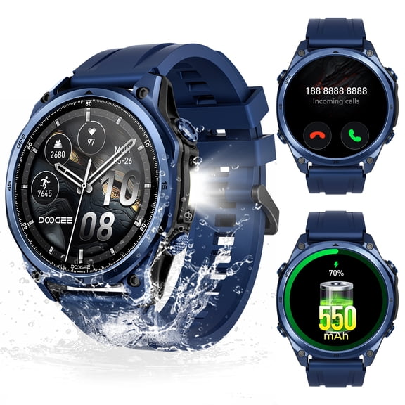 DOOGEE Anywise W1 Pro Smartwatch, 1.43" AMOLED Display, Dual-Band GPS and Offline Maps, Bluetooth Calling, 5ATM Waterproof Fitness Tracker, 170 Sports Modes for Android and iPhone