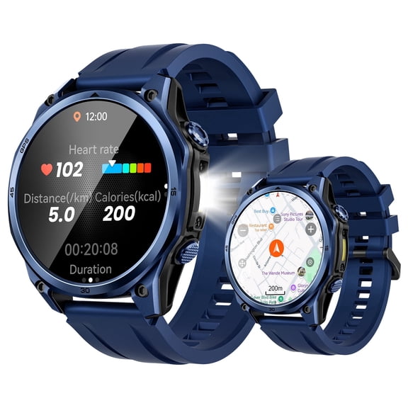 DOOGEE Anywise W1 Pro Smartwatch, 1.43" AMOLED Display, Dual-Band GPS and Offline Maps, Bluetooth Calling, 5ATM Waterproof Fitness Tracker, 170 Sports Modes for Android and iPhone