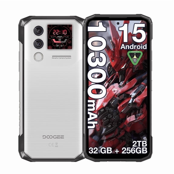 DOOGEE Blade 10 Max 120Hz 10300mAh Battery Rugged Smartphone Unlocked,1.54" Rear Screen 256GB+32GB Rugged Phone,6.56" 4G Dual SIM Waterproof Phone,3 Card Slots/NFC/Face Unlock
