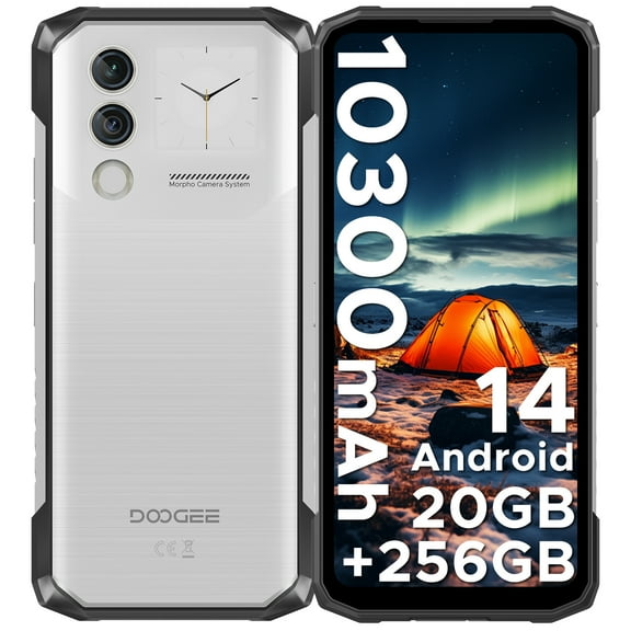 DOOGEE Blade 10 Max Rugged Smartphone Unlocked, 10300mAh Rugged Phone, 6.56" HD+ 1.54" Dual Screen,20GB+256GB/2TB, 4G Dual SIM Android 14 Waterproof Phone, 3 Card Slots/NFC/Face Unlock/Fingerprint