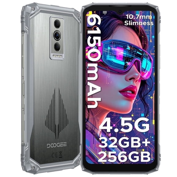 DOOGEE Blade 10 Pro Energy Rugged Smartphone,10.7mm Ultra-Thin,32GB+256GB/2TB Octa Core Rugged Phone,6.56HD+90Hz Cell Phone,6150mAh,50MP+8MP Camera,NFC/3 Card Slot