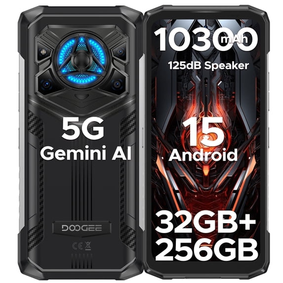 DOOGEE Blade 20 Play 5G Rugged Phone, Dimensity 7050 Octa Core, 32GB+256GB,Android 15 10300mAh Rugged Smartphone with 125dB Speakers,6.6" HD + LED Light Effect,50MP+20MP+16MP,Face ID/NFC/WIFI6/OTG