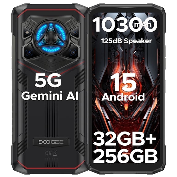 DOOGEE Blade 20 Play 5G Rugged Phone, Dimensity 7050 Octa Core, 32GB+256GB,Android 15 10300mAh Rugged Smartphone with 125dB Speakers, 6.6" HD + LED Light Effect, 50MP+20MP+16MP, Face ID/NFC/WIFI6/OTG