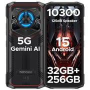 DOOGEE Blade 20 Play 5G Rugged Phone, Dimensity 7050 Octa Core, 32GB+256GB,Android 15 10300mAh Rugged Smartphone with 125dB Speakers, 6.6 HD + LED Light Effect, 50MP+20MP+16MP, Face ID/NFC/WIFI6/OTG