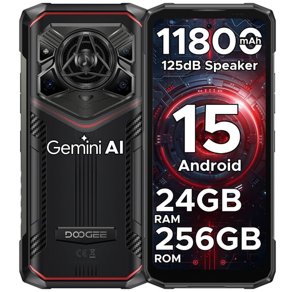 DOOGEE Blade 20 Pro Rugged Phone Unlocked, Android 15, 24GB RAM+256GB Storage, 11800mAh Battery, Octa Core, 50MP+Night Vision Camera, WIFI6/NFC/OTG