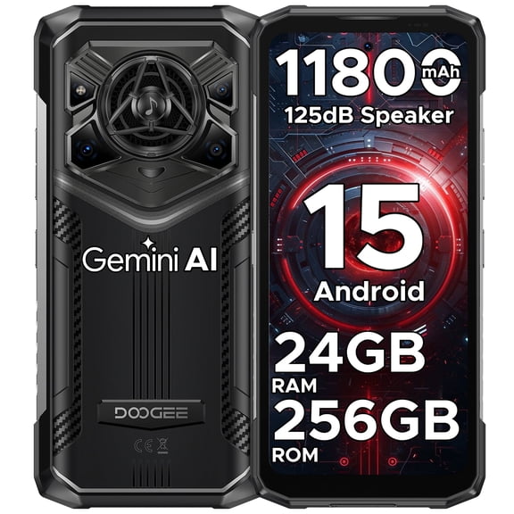 DOOGEE Blade 20 Pro Rugged Phone Unlocked, Android 15, 24GB RAM+256GB Storage, 11800mAh Battery, Octa Core, 50MP+Night Vision Camera, WIFI6/NFC/OTG
