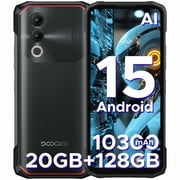 DOOGEE Blade 20 Rugged Smartphone,10300mAh/18W,20GB+128GB/TF 2TB Octa Core Rugged Phone,6.6 HD+ Gaming Phones,16MP Camera,IP68/IP69K Waterproof Phone,Triple Slot/NFC/Face ID/GPS Android 15