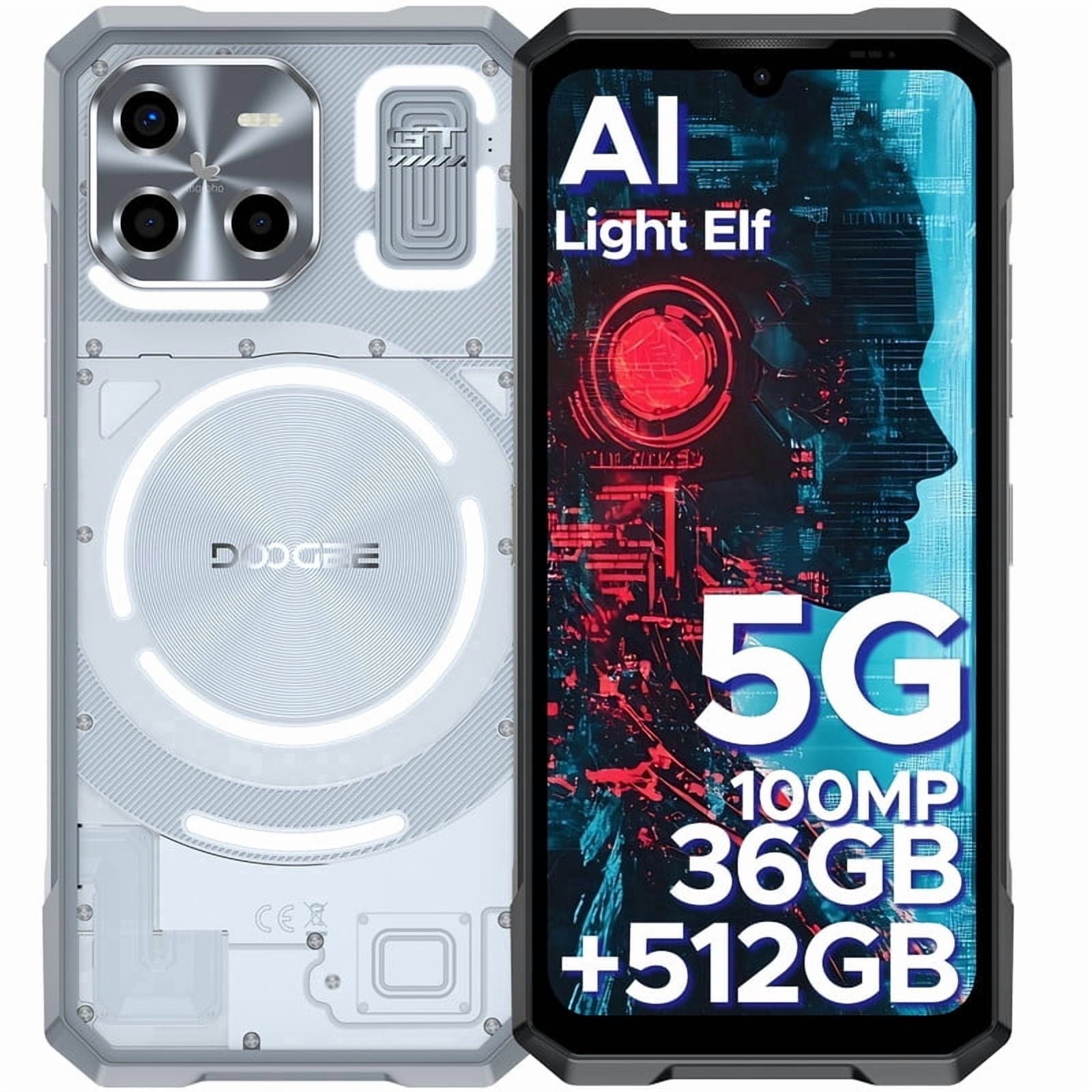 DOOGEE Blade GT Ultra 5G Rugged Smartphone with LED Light Effect, 36GB+512GB/2TB DDR5 Rugged Phone,4nm Dimensity D7300,6.72" FHD+120Hz, AI 100+32MP Android 14 Gaming Phones,Face & Finger ID/WIFI6