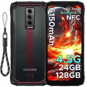 DOOGEE Blade10 Energy Rugged Phone 4.5G,10.7mm Ultra-Thin,24GB+128GB/TF 2TB Rugged Smartphone,6.56"HD+ 90Hz,16MP Camera,IP68/IP69K,6150mAh/Nfc/Face ID