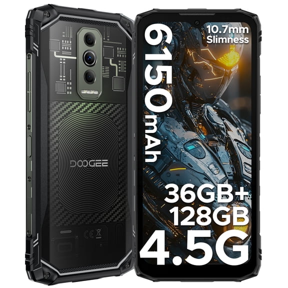 DOOGEE Blade 10 Ultra Energy Android 16 Rugged Phone unlocked,36GB+128GB/2TB,6150mAh,64MP+8MP,6.56"HD+90Hz,Dual SIM/NFC/Face ID//IP68/IP69K