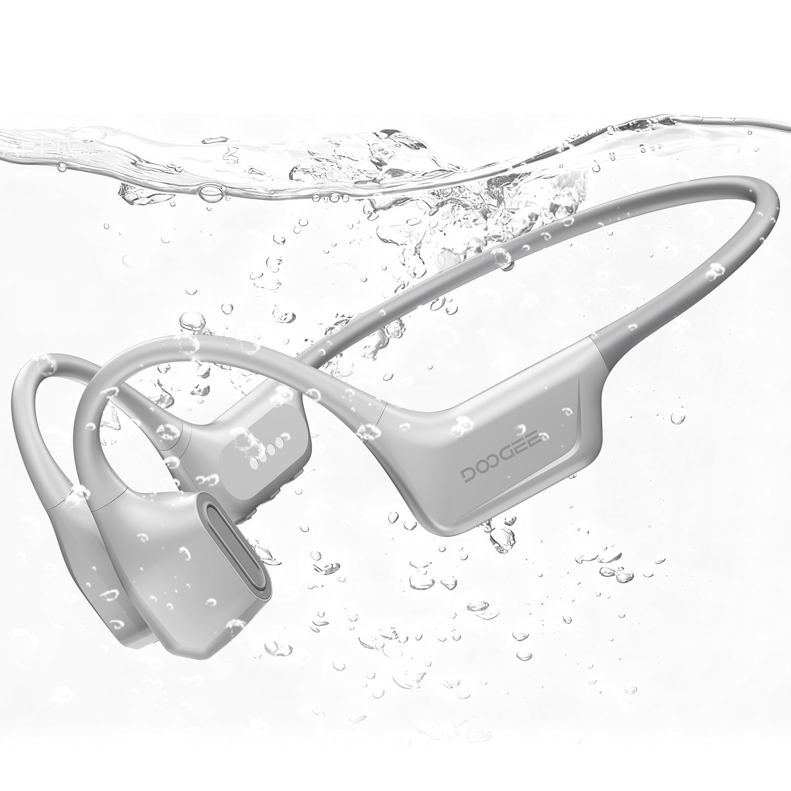 Doogee Bone Conduction Headphone, IP68 Waterproof Swimming Headphones Wireless Bluetooth 5.4, Dual Drivers, Bone Air Conduction, Sport Open-Ear Headphones for Swimming, Running, Cycling