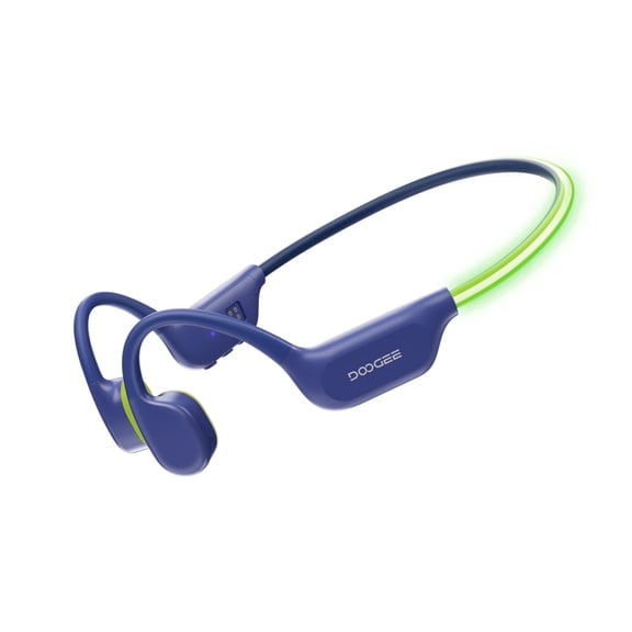 DOOGEE Bone Conduction Swimming Headphones, IP68 Waterproof Open Ear Headphones with 32GB MP3 Player, BTAudio and LED Safety Light