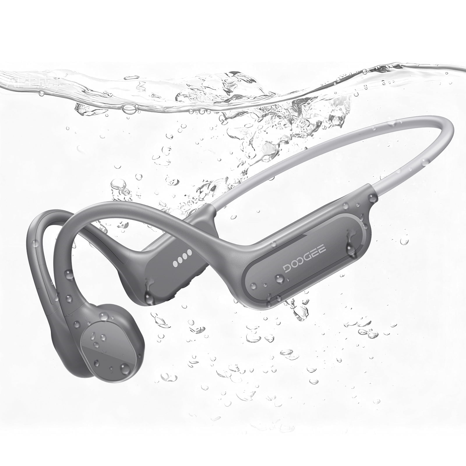 DOOGEE Bone Conduction Headphones, IP68 Waterproof Swimming Headphones with 32GB MP3 Player, Open Ear Bluetooth Headset for Running, Cycling & Sports