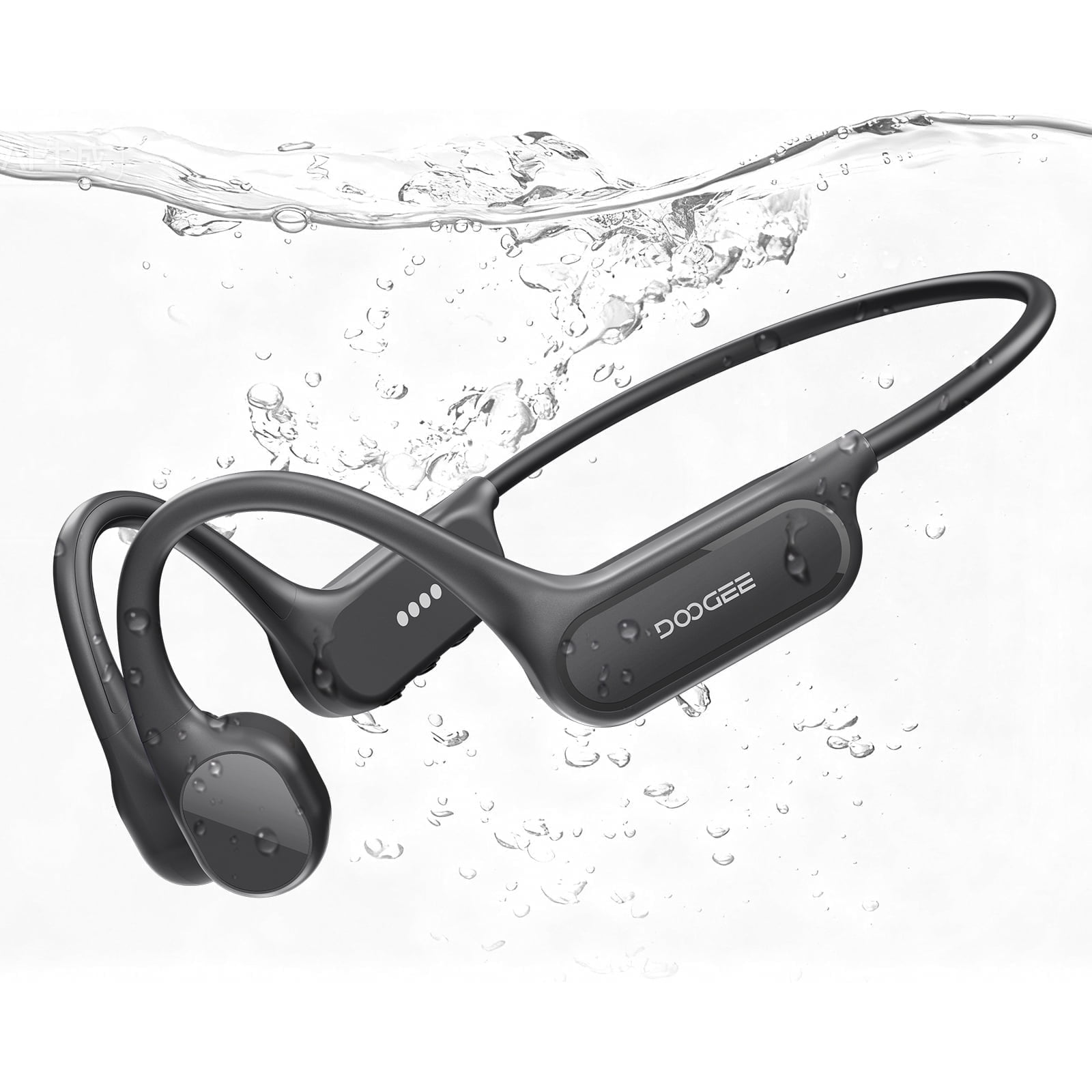 DOOGEE Bone Conduction Headphones, IP68 Waterproof Swimming Headphones with 32GB MP3 Player, Open Ear Bluetooth Headset for Running, Cycling & Sports