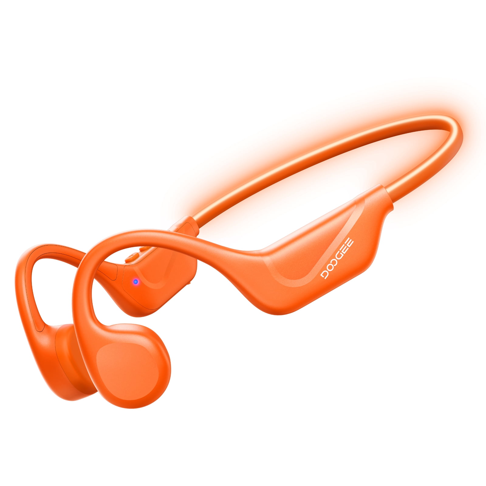 DOOGEE Bone Conduction Headphones, Running Headphones, Open-Ear Headphones, Sports with Safety LED Light, IP66 Waterproof, Bluetooth 6.0, 10H Playtime & Adjustable Band for Night Running