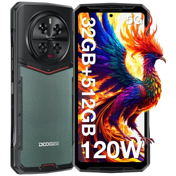 DOOGEE DK10 5G Rugged Smartphone 2024,32GB+512GB,120W Fast Charging(QI 50W),6.67”120Hz 2.5K AMOLED Display Rugged Smartphone,50MP+64MP+50MP+16MP,Octa Core Rugged Cell Phone,Fingerprint,NFC/OTG