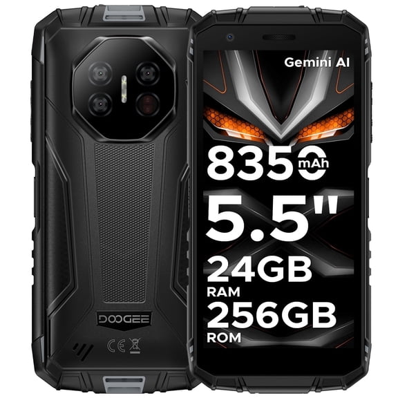 DOOGEE Fire 3 Ultra Android 15 Rugged Phone Unlocked, 8350mAh, 24GB+256GB, Octa Core,Widevine L1/Fingerprint ID/Face Unlock/NFC