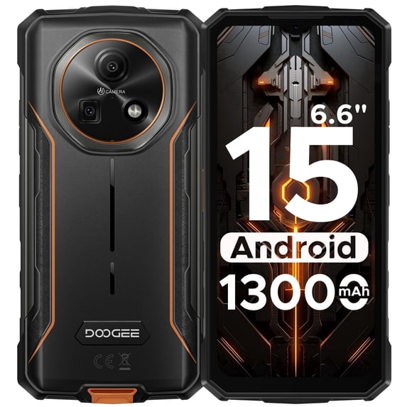 DOOGEE Fire 5 Rugged Phone Unlocked,13000mAh/Reverse Charging Android 15 Dual Sim,6.6" HD+90Hz Waterproof Phone 12GB+64GB,2TB Expand,Nfc,Face ID,Otg