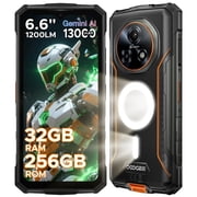 DOOGEE Fire 5 Ultra 32GB+256GB/2TB 1200LM Camping Lights Rugged Phone with Gemini AI,13000mAh,6.6"HD+90Hz,48MP+8MP,IP68/IP69K,Fingerprint/FaceID/NFC
