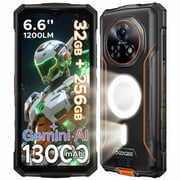 DOOGEE Fire 5 Ultra 32GB+256GB/2TB 1200LM Camping Lights Rugged Phone,13000mAh,Helio G81 Octa Core Rugged Smartphone,6.6HD+90Hz with Gemini AI,48MP+8MP Android 15,IP68/IP69K,Fingerprint/FaceID/NFC