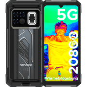 DOOGEE Fire 6 Max2025 5G Rugged Smartphone with Thermal Image Camera,20800mAh/33W Fast,6.72 FHD+ 120Hz IPS Screen,120LM Flashlight Rugged Phone,256GB/TF 2TB,50MP,Android 14,IP68 Waterproof Phone