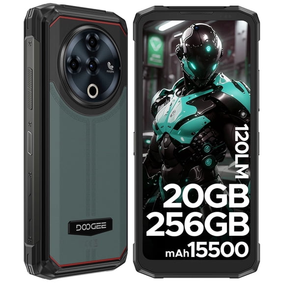 DOOGEE Fire 6 Power Rugged Phone Unlocked, Dual Sim, 15500mAh/33W Fast, 120LM Flashlight, 256GB/2TB TF, 3-in-1 Reverse Charging, 6.56" HD+90Hz, NFC/OTG