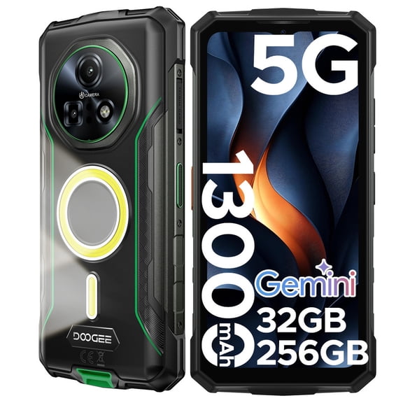 DOOGEE Fire 7 Pro Rugged Smartphone 5G,POC Intercom Function,Dual Camping Lights,32GB+256GB/2TB Rugged Phone,13000mAh/33W,6.6" HD+IPS,64MP+20MP Night Vision,IP68 Waterproof Phone,Face ID/OTG/NFC