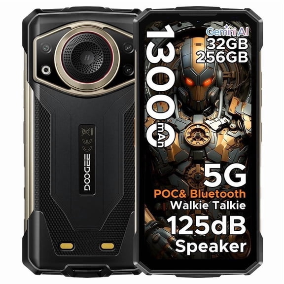 DOOGEE Fire 7 Ultra 5G Rugged phone Unlock,13000mAh Battery/33W Fast Charge,32GB+256GB(2TB TF),6.6"HD+90Hz,IP68/IP69K,125dB Speaker,Nfc,Dual Sim