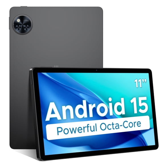 DOOGEE U11 Android 15 Tablets, 11 Inch Tablet with Gemini AI, 16GB+128GB/2TB, 8580mAh, Unisoc T7200, 5G WiFi Android Tablets | Widevine L1 | Bluetooth 5.0 | 13MP+6MP | GPS | OTG - Gray