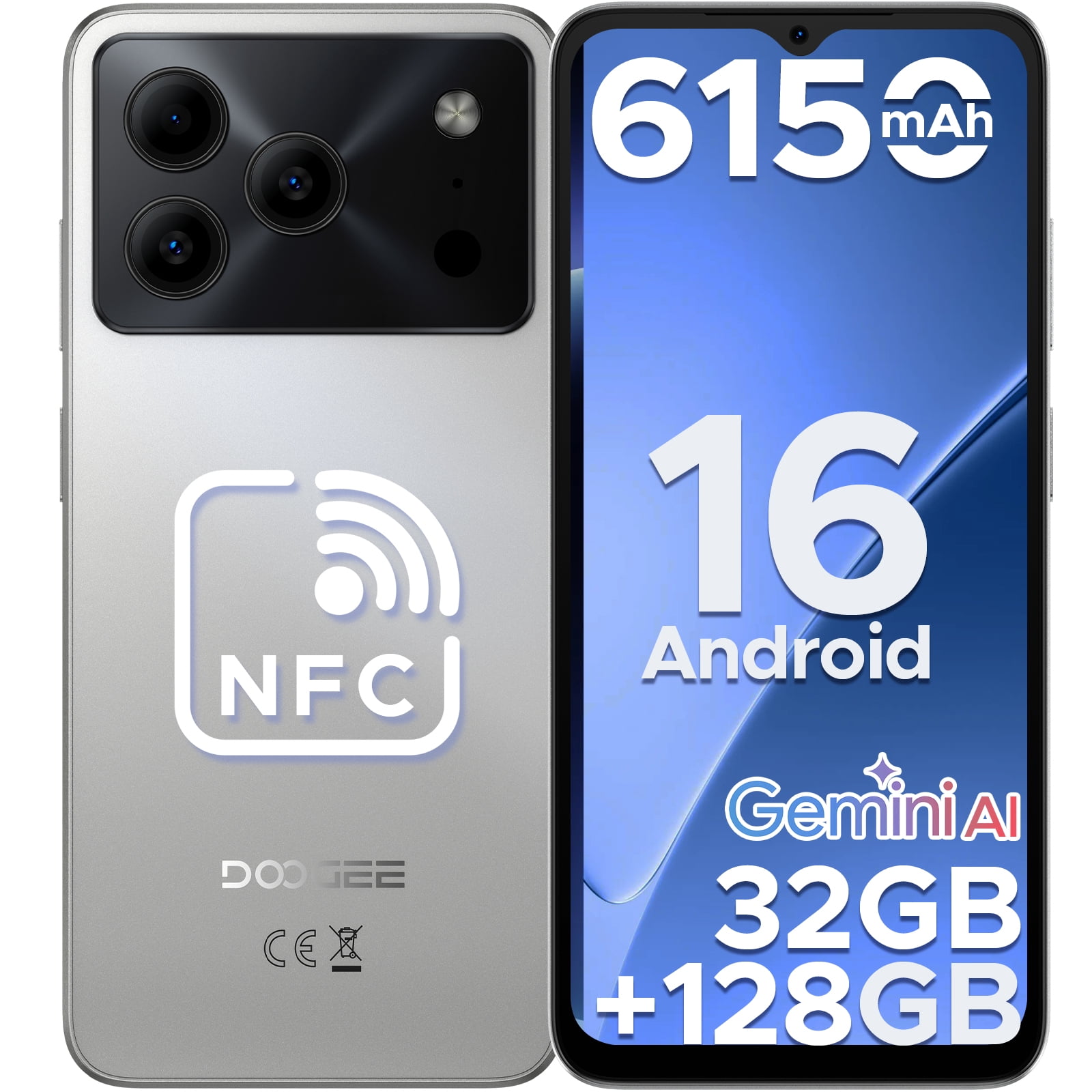 DOOGEE Note 56 Pro Android 16 Cell Phone,Dual SIM,32GB+128GB/2TB