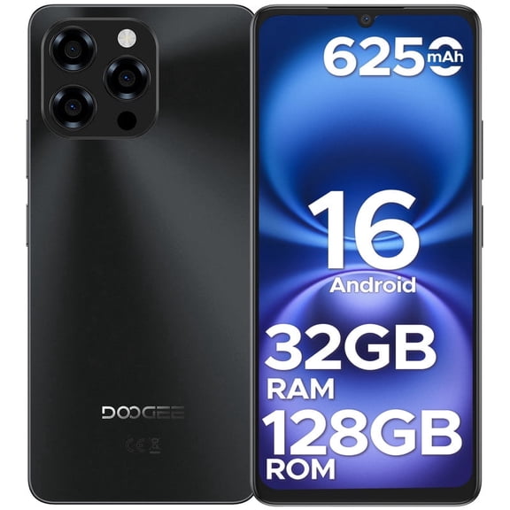 DOOGEE Note 58 Pro Android 16 Unlocked Cell Phone,32GB+256GB/2TB,6.75" HD+ 90Hz Android Phone,6250mAh Battery,16MP+8MP,4G Dual SIM Smartphone,Octa Core/Widevine L1/ GPS/NFC/Fingerprint/Face Unlock