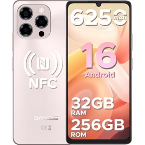 DOOGEE Android 16 Unlocked Cell Phone,32GB+256GB/2TB,6.75" HD+ 90Hz Android Phone,6250mAh Battery,16MP+8MP,4G Dual SIM Smartphone,Octa Core/Widevine L1/ GPS/NFC/Fingerprint/Face Unlock