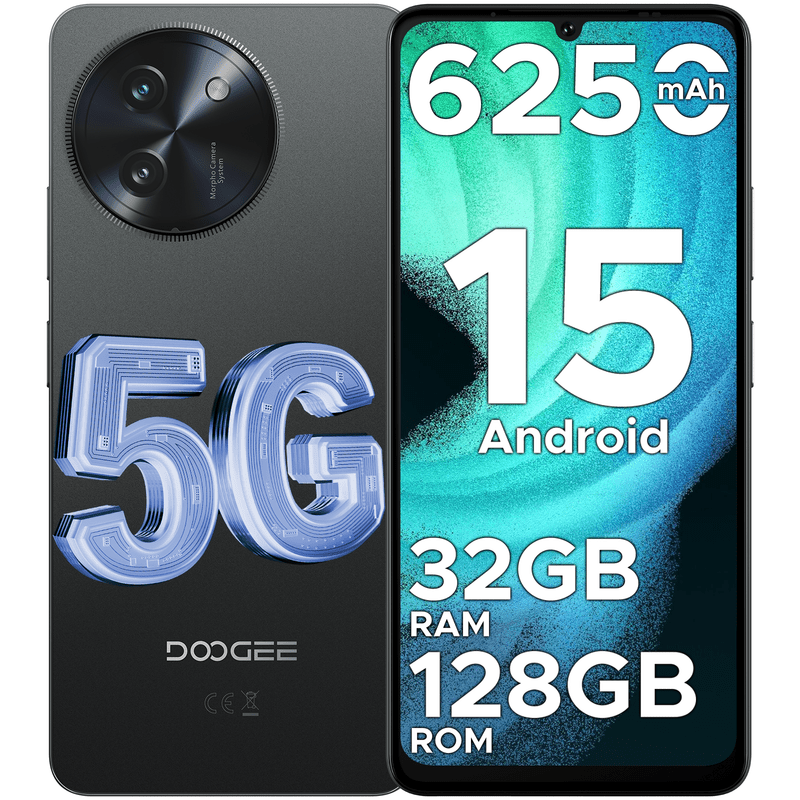DOOGEE Note 59 5G Unlocked Cell Phone,Android 15 Phone,32GB+128GB/2TB Expand Android Phone with 6.75"HD+120Hz,5G Dual SIM Smartphone,6250mAh Battery,16MP+8MP,Octa Core/Widevine L1/ GPS