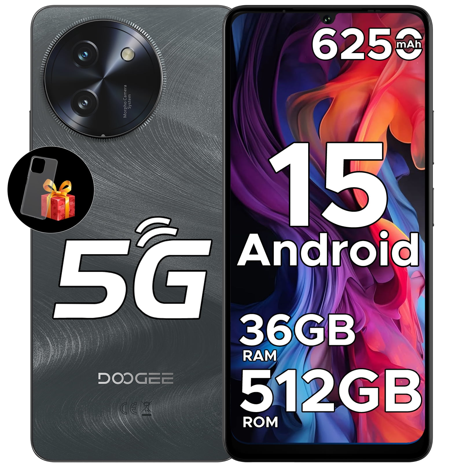 DOOGEE Note 59 Pro+ 5G Android 15 Unlocked Cellphone, 36GB+512GB