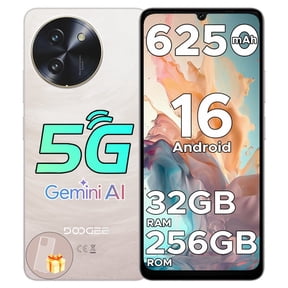 DOOGEE Note 59 Pro 5G Android 16 Unlocked Phone,32GB+256GB /TF 2TB Cell Phone,6.75" HD+120Hz,6250mAh Battery,16MP+8MP,5G Dual SIM Android Phone,Octa Core/Face & Fingerprint Unlock/Widevine L1/NFC/GPS