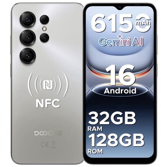 DOOGEE Note56X Pro Android 16 Cell Phone Unlocked with Gemini AI,6150mAh ,Dual SIM ,32GB+128GB/2TB,6.56"HD+90Hz Cell Phone,13MP+8MP,Widevine L1