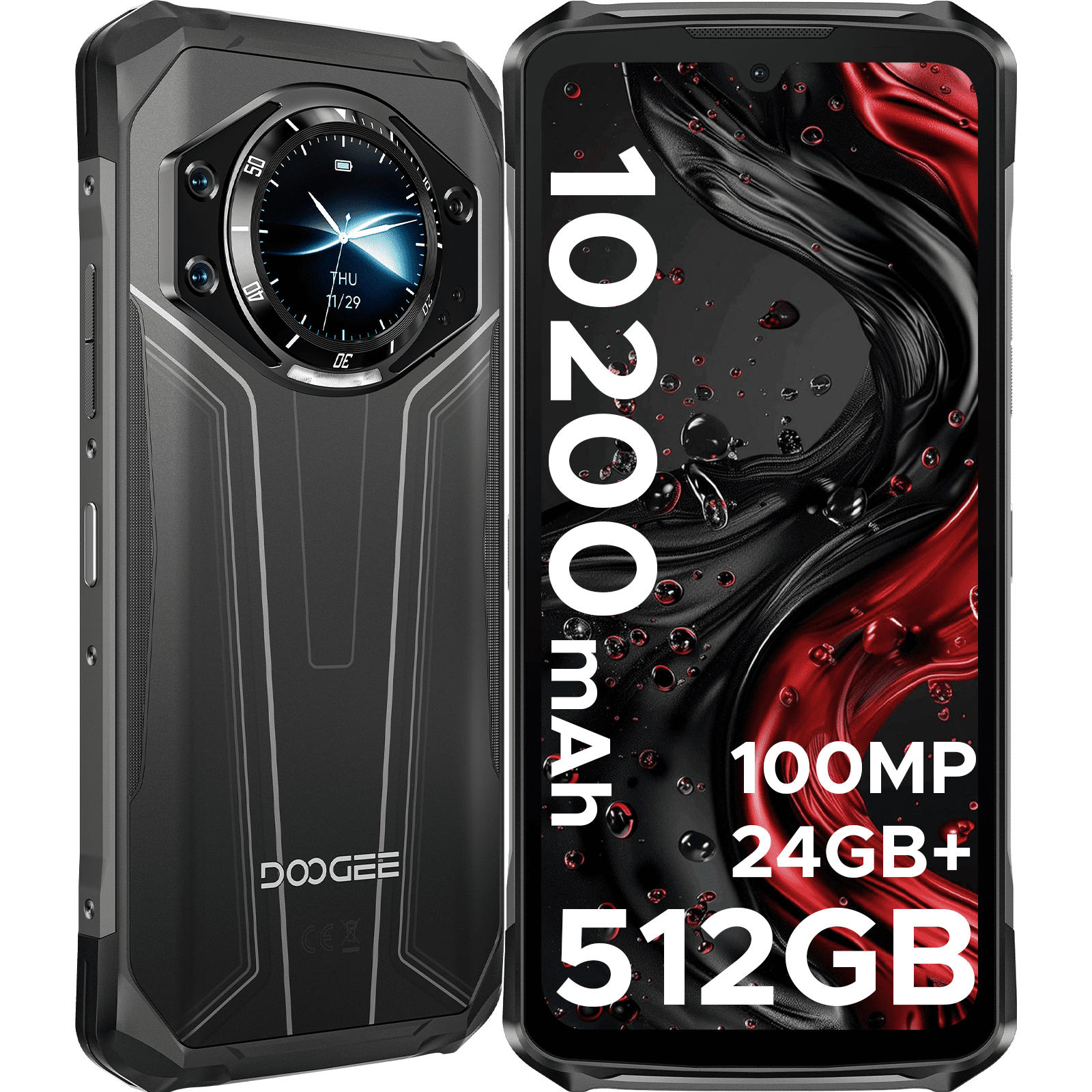 DOOGEE S119 Outdoor-Smartphone – 10200mAh Akku, 24GB RAM, 512GB Speicher, Android 14, IP68 DOOGEE S119 Outdoor-Smartphone – 10200mAh Akku, 24GB RAM, 512GB Speicher, Android 14, IP68