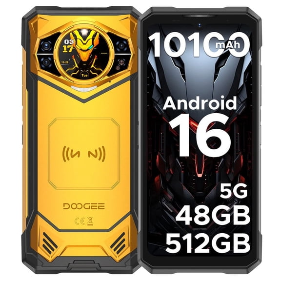DOOGEE S200 X (2026) Rugged Phone 5G,48GB+512GB/TF 2TB, Android 16 Rugged Cell Phone with 1.32" Amoled Screen,10100mAh/33W,100MP+20MP+20MP Rugged Smartphone,6.72" FHD/120Hz,Waterproof Phone,NFC/OTG