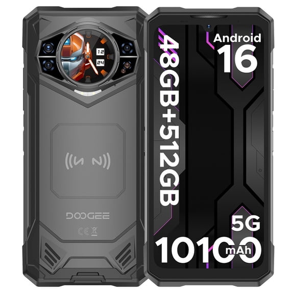 DOOGEE S200 X (2026) Rugged Phone 5G,48GB+512GB/TF 2TB, Android 16 Rugged Cell Phone with 1.32" Amoled Screen,10100mAh/33W,100MP+20MP+20MP Rugged Smartphone,6.72" FHD/120Hz,Waterproof Phone,NFC/OTG