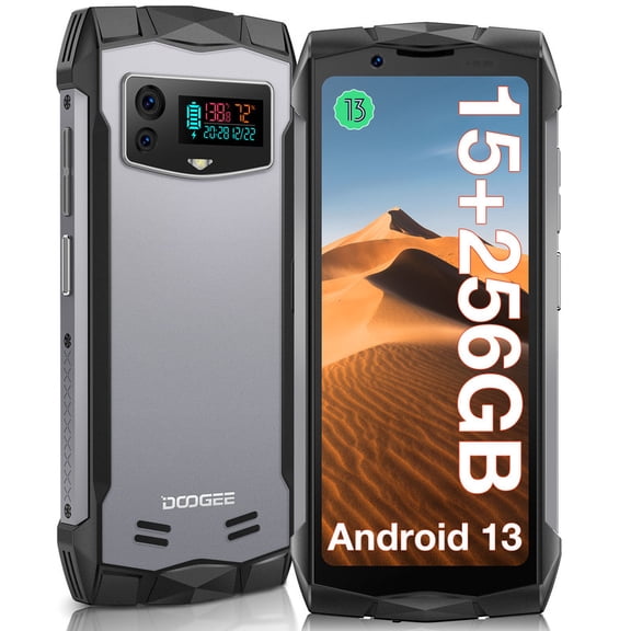 DOOGEE Smini Rugged Smartphone Android 13, 15GB+256GB/2TB Extension,Helio G99 Octa Core,4.5'' QHD+ Small Rugged Phone, 50MP Camera,3000mAh,4G Dual SIM Rugged Mobile Phones,GPS/Face ID, NFC